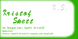 kristof spett business card